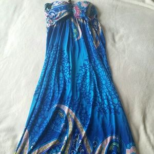 Maxi halter size S w/ ombre blue, yellow, and pink